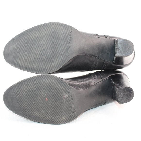 Franco Sarto Black Leather Lace Up High Heels - Picture 8 of 9